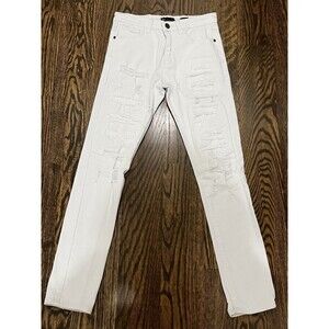 Waimea White Distressed Men's 30x32 Denim Skinny Fit Stretch Jeans Rare Colorway